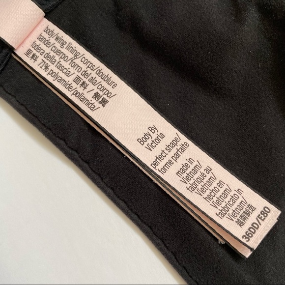 Victorias Secret body by Victoria black perfect shape padded underwire bra 36DD - Picture 11 of 12